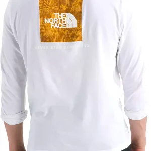 The North Face Men's NSE Box Long Sleeve Shirt - Wht Dune/Smit Gld Ink Prt