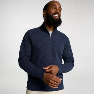 VRST Men's Recharge Pebble Fleece 1/4 Zip - Dark Navy Heather