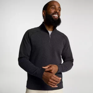 VRST Men's Recharge Pebble Fleece 1/4 Zip - Pure Black Heather